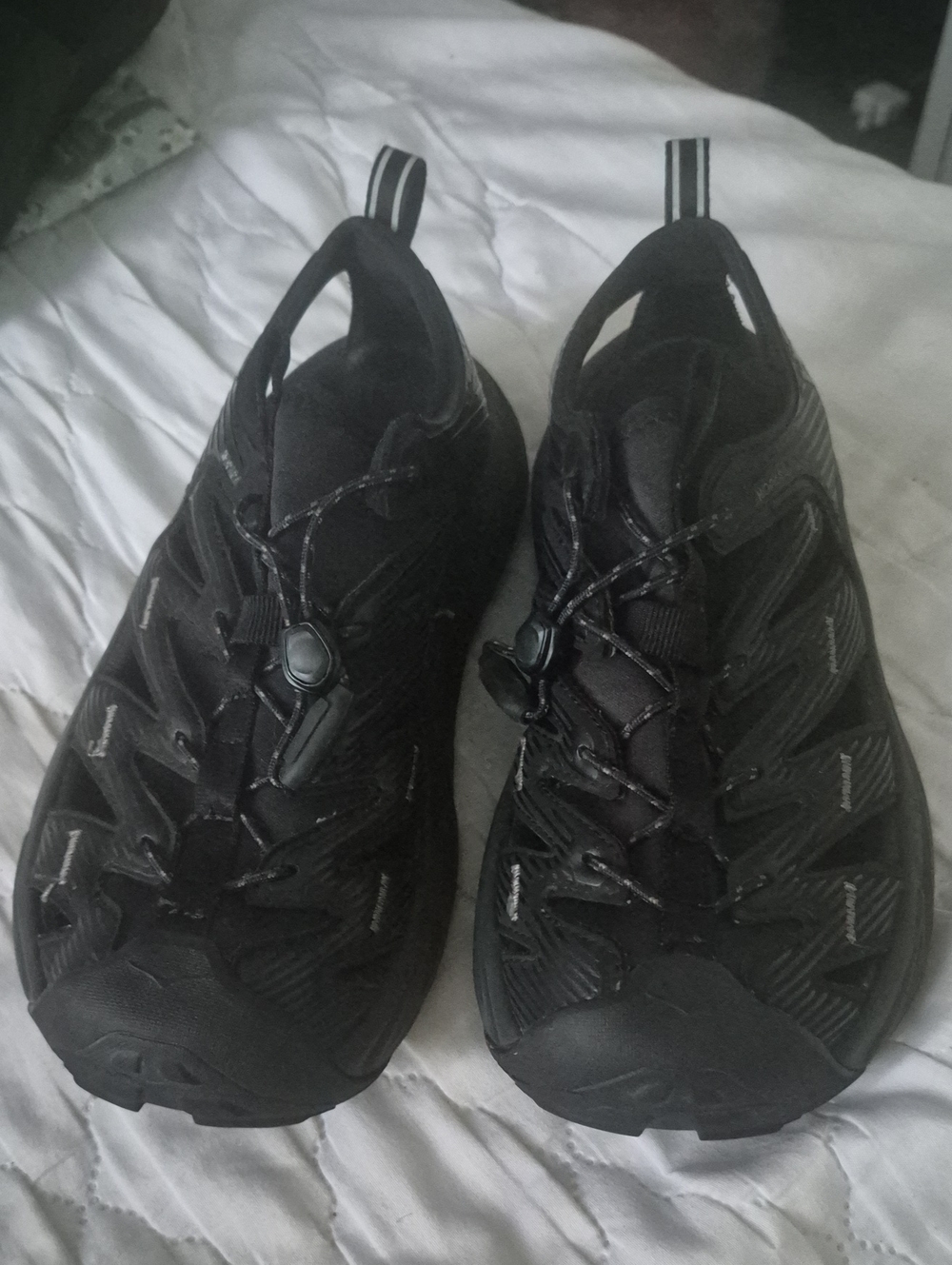 Hoka Men's Black Trail Athletic Shoes with Toggle Lacing